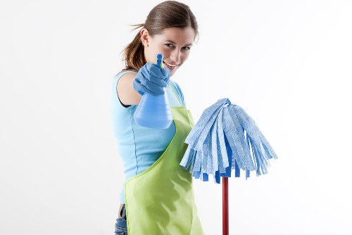 Professional oven cleaner in Enfield removing grease from a kitchen oven
