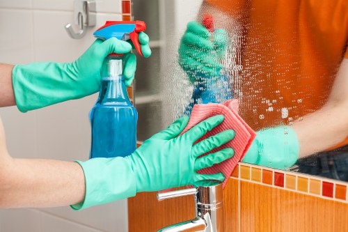 Facade cleaning service restoring a building exterior in Enfield