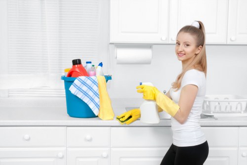 Carpet cleaning equipment prepared for a booked service