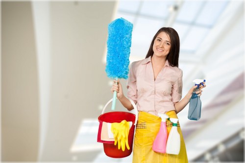 Cleaner in Enfield supporting a clean office workspace