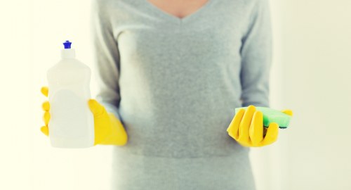 Professional carpet cleaning setup before treatment