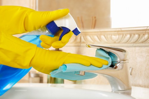 Cleaner preparing a property for tenancy cleaning in Enfield