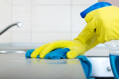 Upholstery cleaner treating a stained sofa during sofa cleaning in Enfield