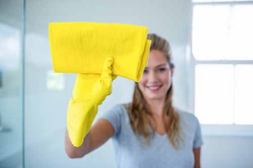 Professional cleaners in Enfield working in a home interior