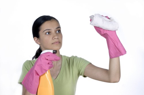 Technician discussing a carpet cleaning appointment